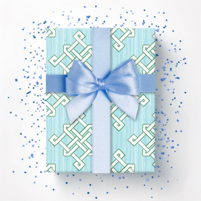Papel De Regalo Diamond Endless Knot in Green and Aqua (Subido por el creador)