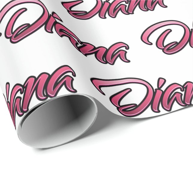 Papel De Regalo Diana faded pink personalisiertes Geschenkpapier (Esquina del rollo)