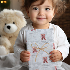 Papel De Regalo Diaper King teddy oso personalizado feliz nombre d