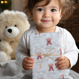 Papel De Regalo Diaper King teddy oso personalizado feliz nombre d