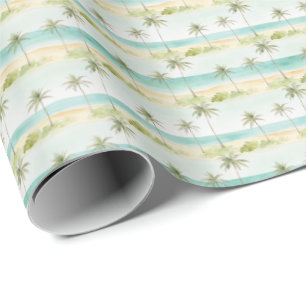 Papel De Regalo Días de Verano Palmeras Costa Turquesa