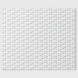 Papel de regalo dibujado a mano minimalista de gat