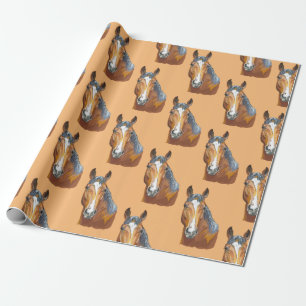 Papel De Regalo Dibujo a mano de caballo bayo
