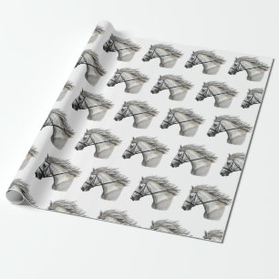 Papel De Regalo Dibujo a mano de caballo con brida