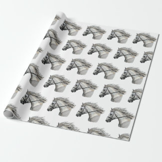 Papel De Regalo Dibujo a mano de caballo con brida
