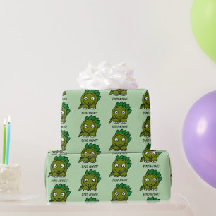 Papel De Regalo Dibujo animado de Stegosaurus verde lindo con dive