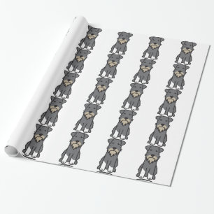 Papel De Regalo Dibujo animado del perro del Schnauzer miniatura