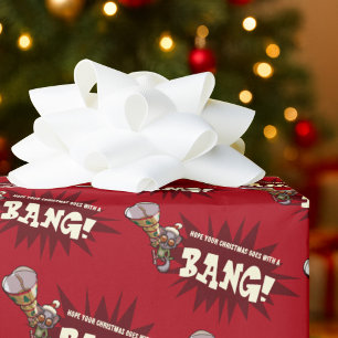 Papel De Regalo Dibujo animado divertido de Bush Baby de Navidad c