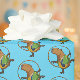Papel De Regalo Dibujo animado divertido de capibara bailarín de g