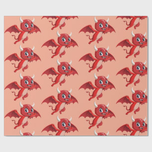 Papel De Regalo Dibujo animado lindo diablo volador