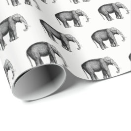 Papel De Regalo Dibujo Antiguo de Elefante