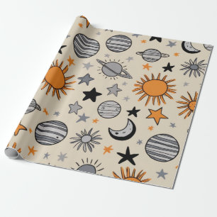 Papel De Regalo Dibujo Celestial Caprichoso