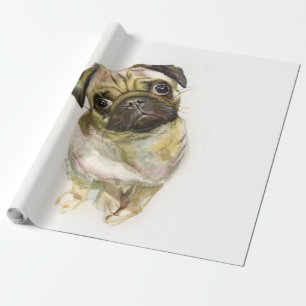 Papel De Regalo Dibujo de arte facial Perro picado