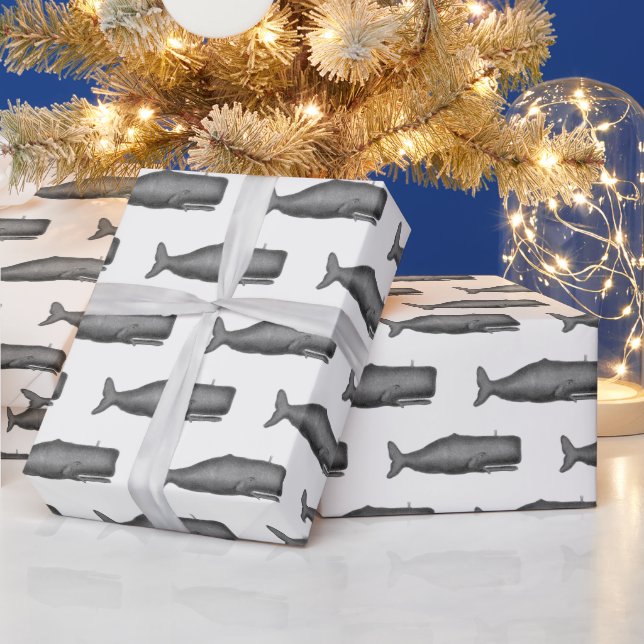 Papel De Regalo Dibujo de ballenas del siglo XIX N (Vacaciones)