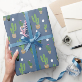 Papel De Regalo Dibujo de Cactus Adorable
