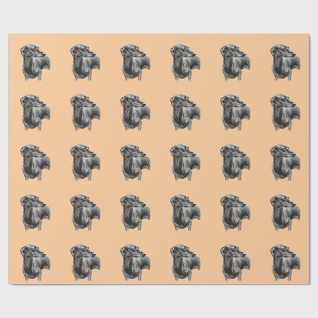 Papel De Regalo Dibujo de carbón vegetal de Greyhound (Superficie plana)