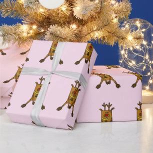 Papel De Regalo Dibujo de ciervo rosa lindo niños Navidad 