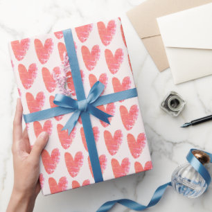 Papel De Regalo Dibujo de Corazón Rojo Super Mono Desgastado