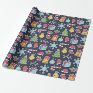 Papel De Regalo Dibujo de decoraciones navideñas lindas