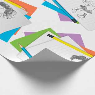 Papel De Regalo Dibujo de dibujos animados de Chicas con lápices d