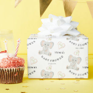 Papel De Regalo Dibujo de elefante con rubor adorable en acuarela