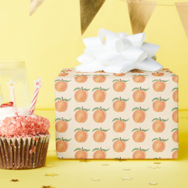 Papel De Regalo Dibujo de fruta melocotón pintado lindo