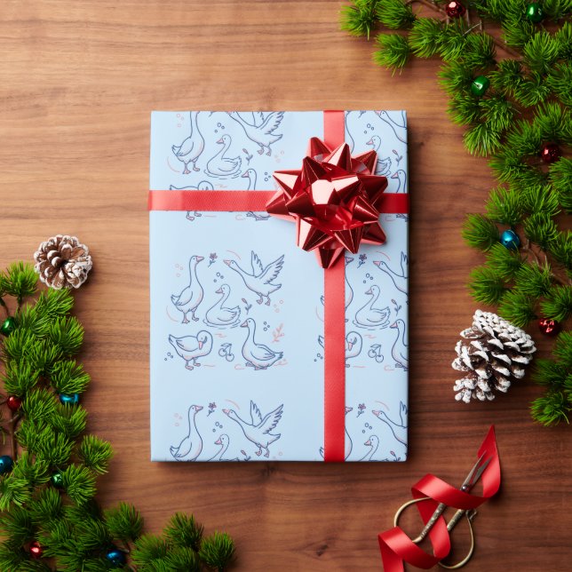 Papel De Regalo Dibujo de ganso divertido (Regalo de vacaciones)