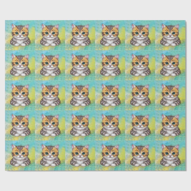Papel De Regalo Dibujo de gato (Superficie plana)