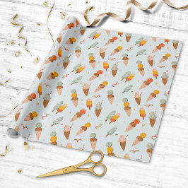 Papel De Regalo Dibujo de helado de verano adorable