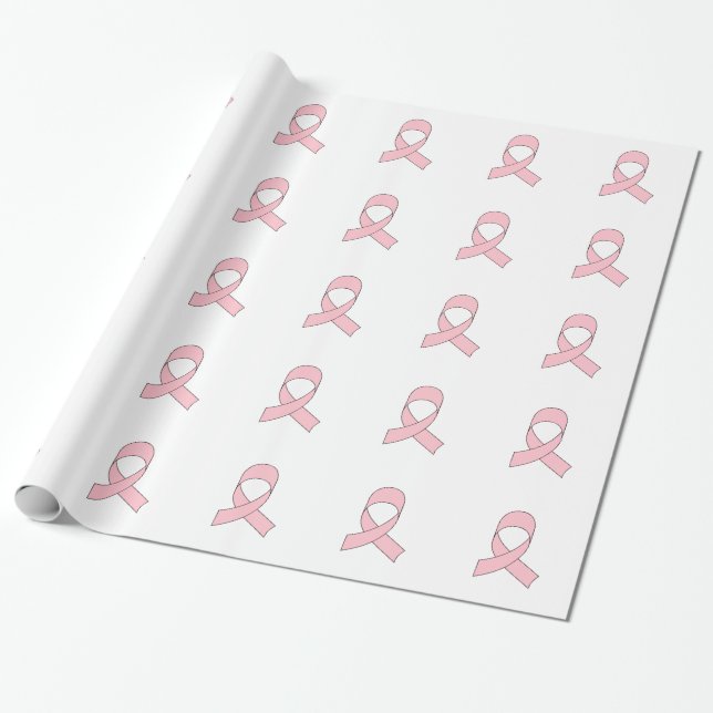 Papel De Regalo Dibujo de lazo rosa (Desenrollado)
