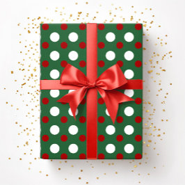 Papel De Regalo Dibujo de lunares rojos y verdes de Navidad lindo 