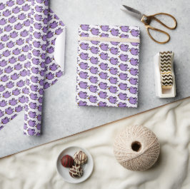 Papel De Regalo Dibujo de pájaro morado adorable