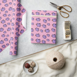 Papel De Regalo Dibujo de pájaro morado lindo