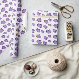 Papel De Regalo Dibujo de pájaro morado lindo