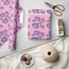 Papel De Regalo Dibujo de pájaro morado lindo