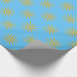 Papel De Regalo Dibujo de patrón del sol amarillo en 3D