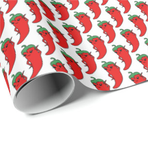 Papel De Regalo Dibujo de Pimiento Chili Kawaii