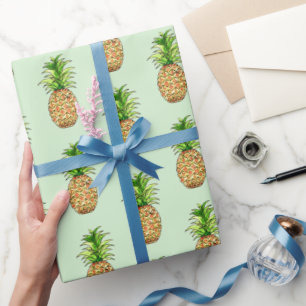 Papel De Regalo dibujo de piña acuarela