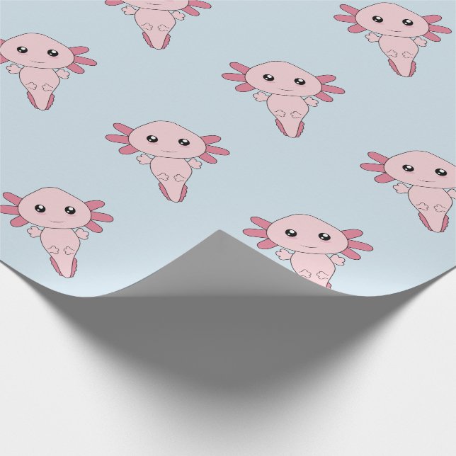 Papel De Regalo Dibujo del Axolotl rosado fresco (Esquina)
