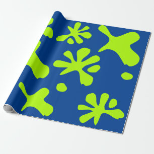 Papel De Regalo Dibujo divertido de slime azul y verde neón para n