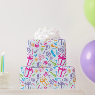 Papel De Regalo Dibujo festivo infantil para los cumpleaños