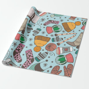 Papel De Regalo Dibujo manual de dibujo sin fisuras. Invierno