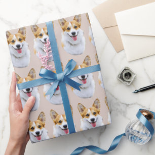 Papel De Regalo Dibujo personalizado del perro de Corgi galés pers