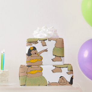 Papel De Regalo Dibujos animados divertidos de bailarinas hula haw