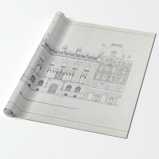 Papel De Regalo Dibujos arquitectónicos de época de Hallwyl House (Desenrollado)