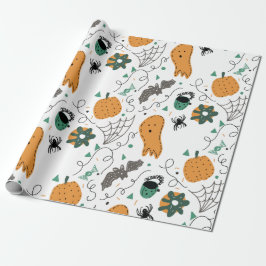 Papel De Regalo Dibujos de Halloween de calabaza fantasma linda