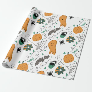 Papel De Regalo Dibujos de Halloween de calabaza fantasma linda