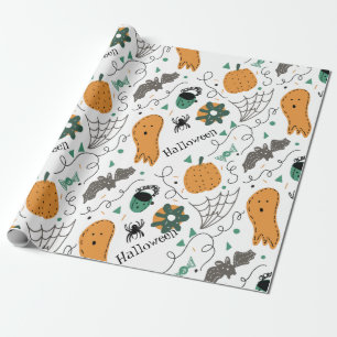 Papel De Regalo Dibujos de Halloween de calabaza fantasma linda