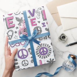 Papel De Regalo Dibujos De Paz Y Amor