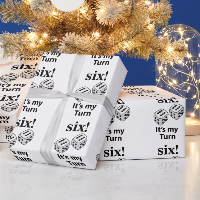 Papel De Regalo Dice Rolling Six It's My Turn Roll Dice (Vacaciones)